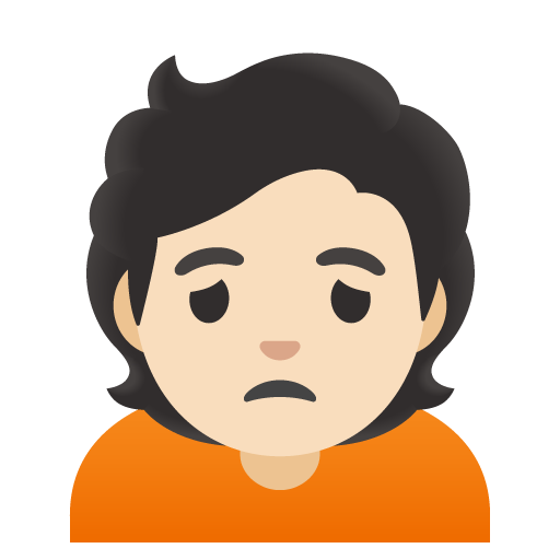 Person Frowning: Light Skin Tone
