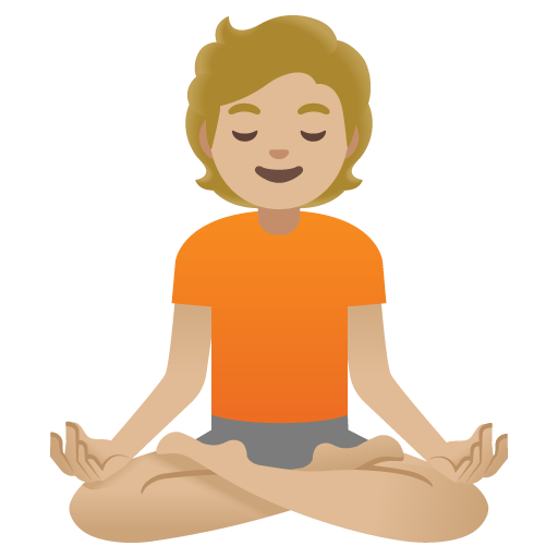 Person in Lotus Position: Medium-Light Skin Tone