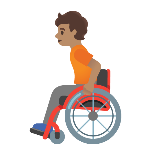 Person in Manual Wheelchair: Medium Skin Tone