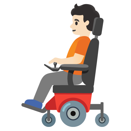 Person in Motorized Wheelchair: Light Skin Tone