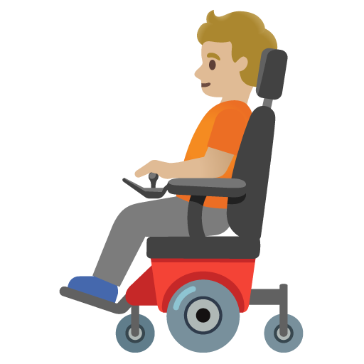 Person in Motorized Wheelchair: Medium-Light Skin Tone