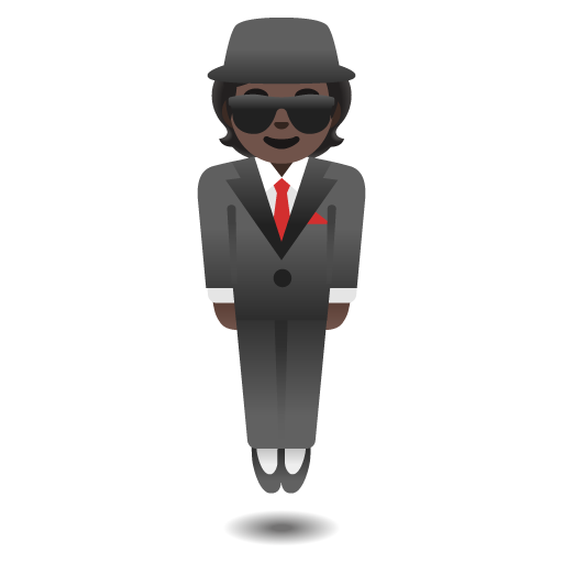 Person in Suit Levitating: Dark Skin Tone