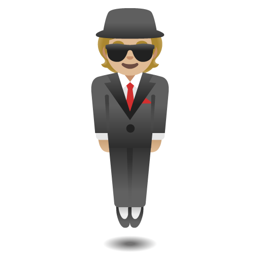 Person in Suit Levitating: Medium-Light Skin Tone