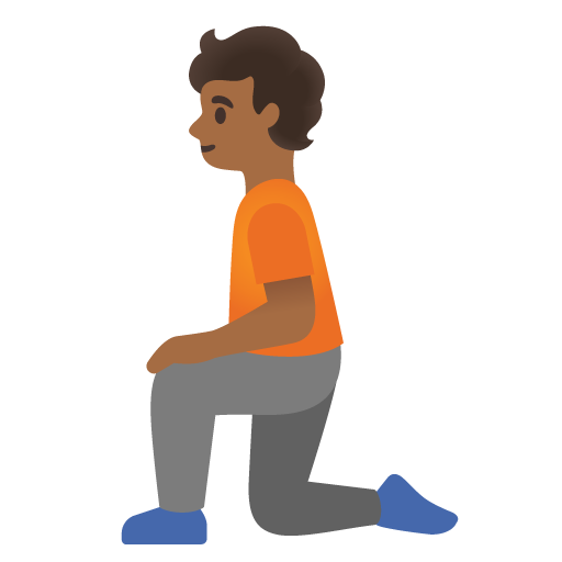 Person Kneeling: Medium-Dark Skin Tone