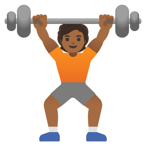 Person Lifting Weights: Medium-Dark Skin Tone