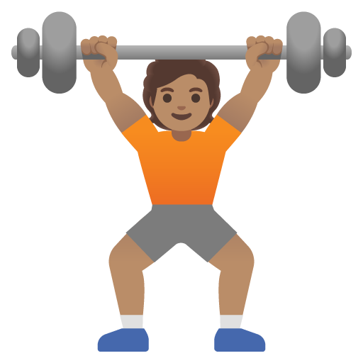 Person Lifting Weights: Medium Skin Tone