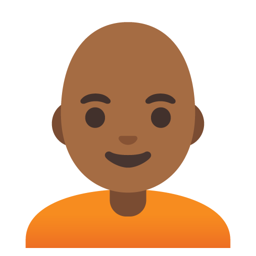 Person: Medium-Dark Skin Tone, Bald