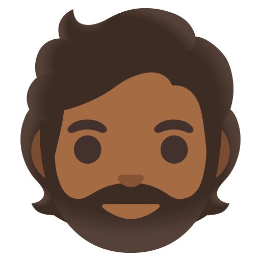 Person: Medium-Dark Skin Tone, Beard