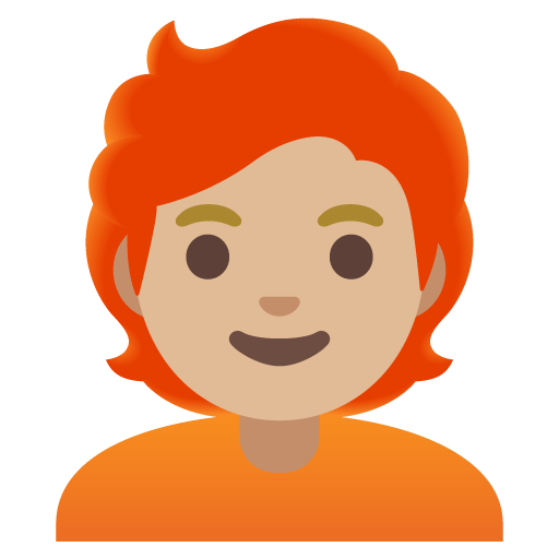 Person: Medium-Light Skin Tone, Red Hair