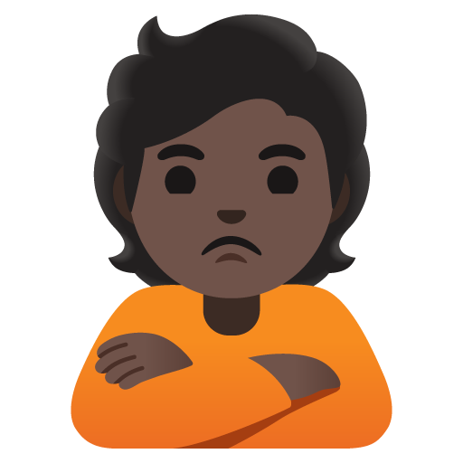 Person Pouting: Dark Skin Tone