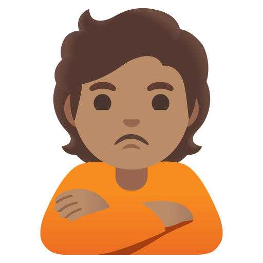 Person Pouting: Medium Skin Tone