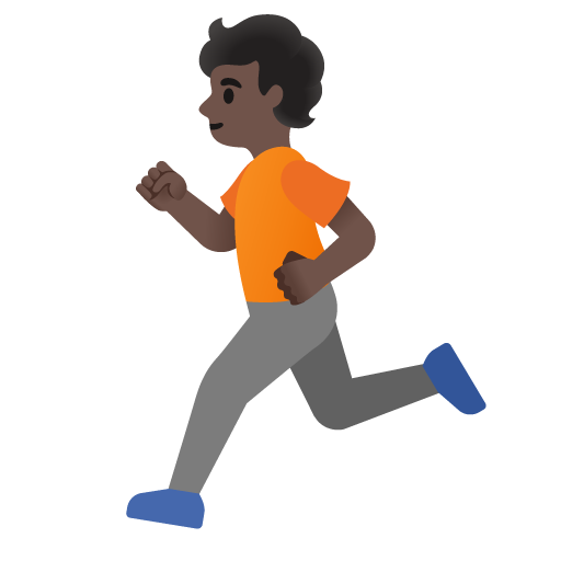 Person Running: Dark Skin Tone