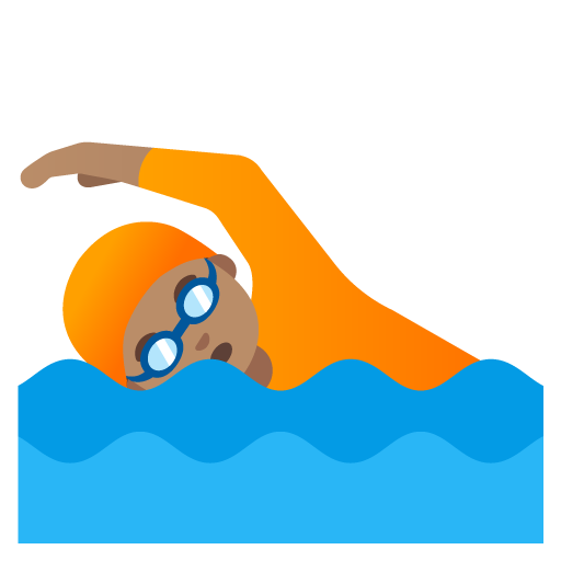 Person Swimming: Medium Skin Tone