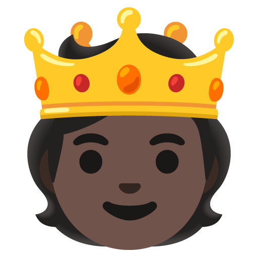 Person with Crown: Dark Skin Tone