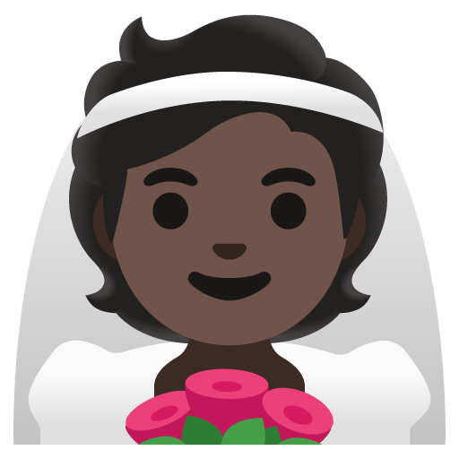 Person with Veil: Dark Skin Tone