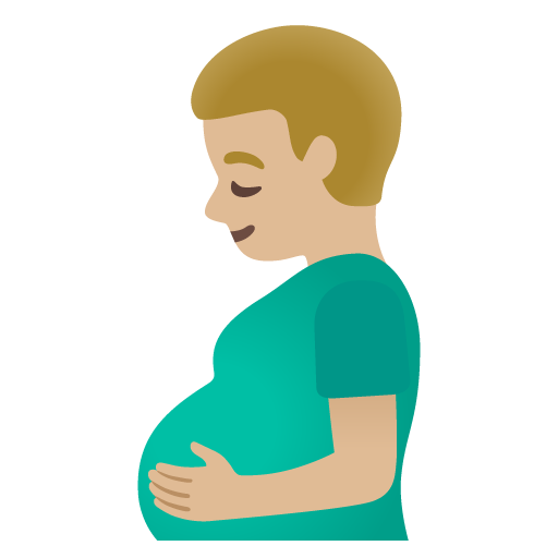 Pregnant Man: Medium-Light Skin Tone