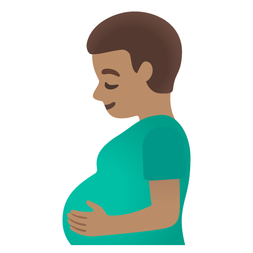 Pregnant Man: Medium Skin Tone