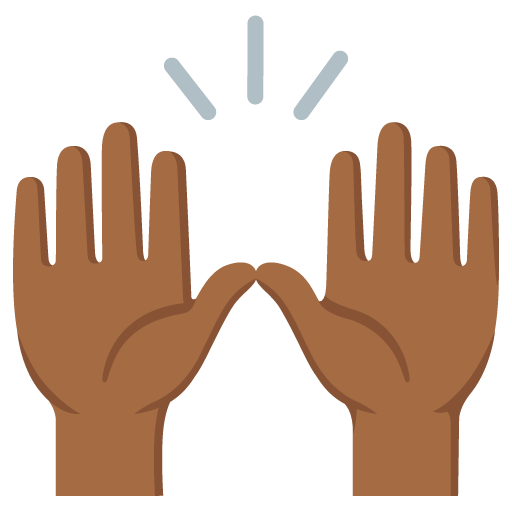 Raising Hands: Medium-Dark Skin Tone