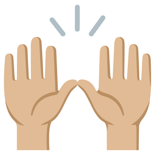 Raising Hands: Medium-Light Skin Tone