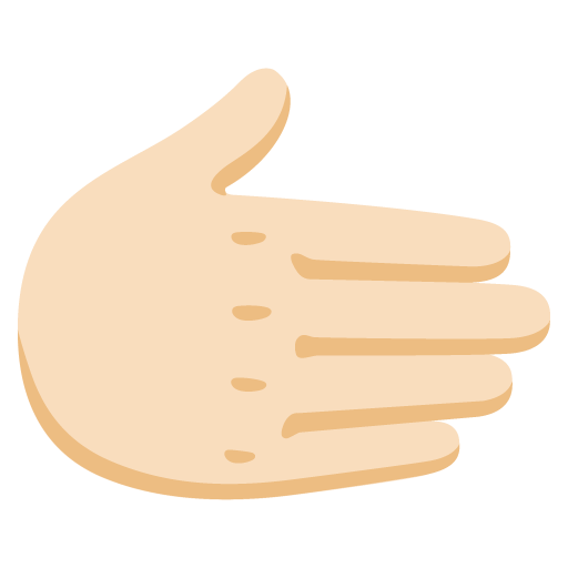 Rightwards Hand: Light Skin Tone
