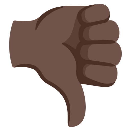 Thumbs Down: Dark Skin Tone