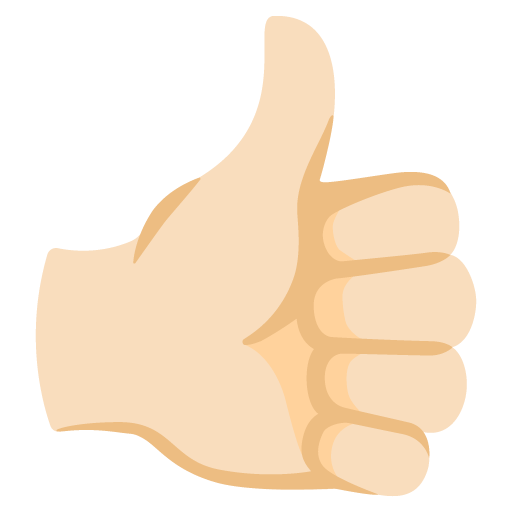 Thumbs Up: Light Skin Tone