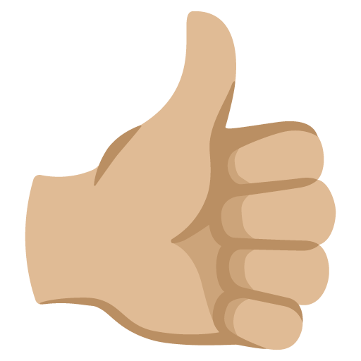Thumbs Up: Medium-Light Skin Tone