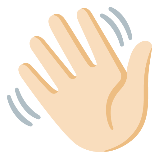 Waving Hand: Light Skin Tone
