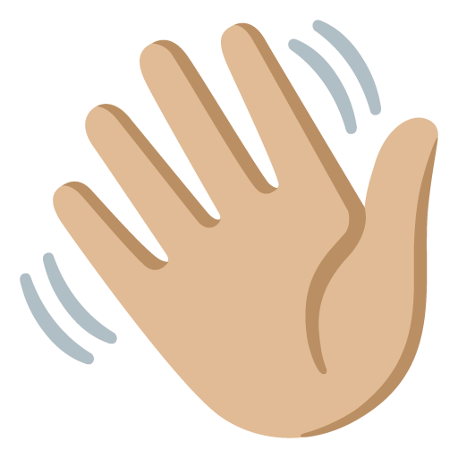 Waving Hand: Medium-Light Skin Tone