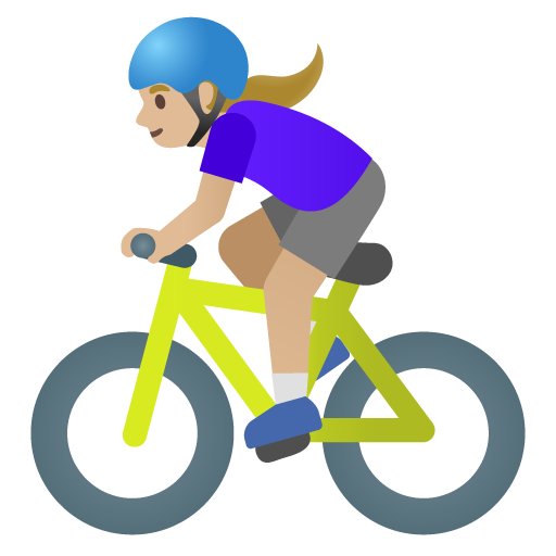 Woman Biking: Medium-Light Skin Tone