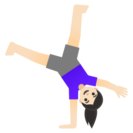 Woman Cartwheeling: Light Skin Tone