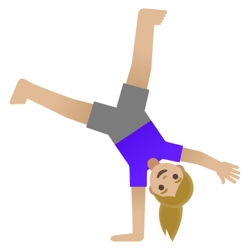 Woman Cartwheeling: Medium-Light Skin Tone