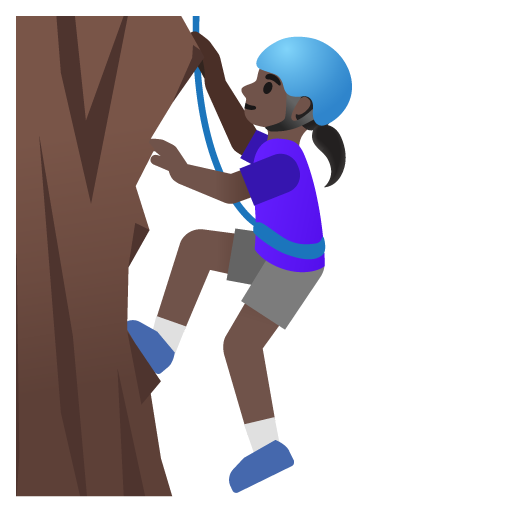 Woman Climbing: Dark Skin Tone
