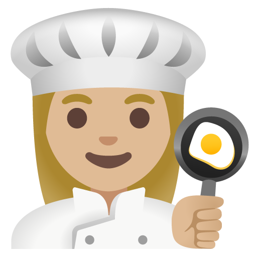 Woman Cook: Medium-Light Skin Tone