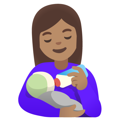 Woman Feeding Baby: Medium Skin Tone
