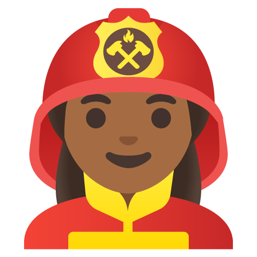 Woman Firefighter: Medium-Dark Skin Tone