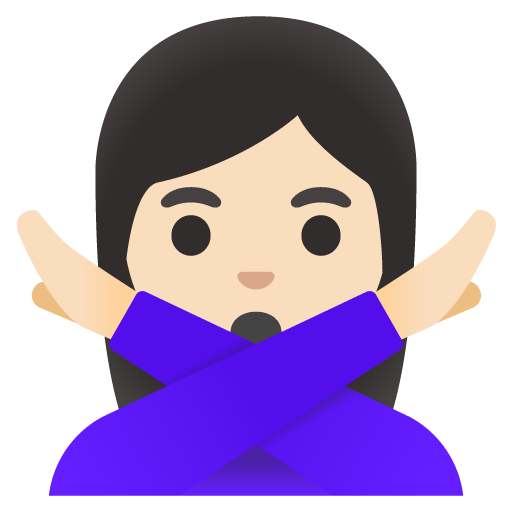Woman Gesturing No: Light Skin Tone