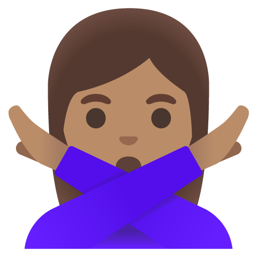 Woman Gesturing No: Medium Skin Tone
