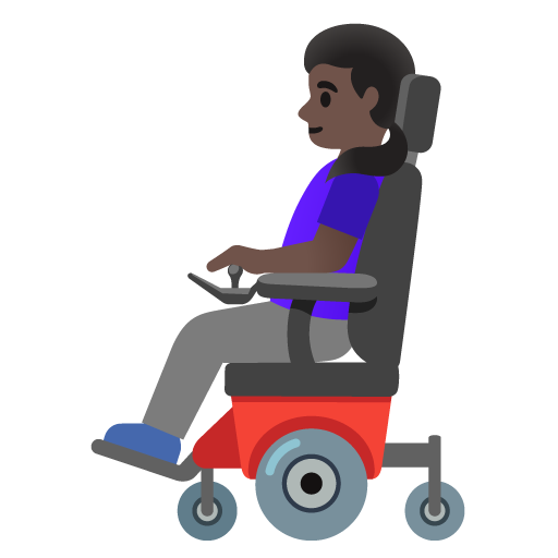Woman in Motorized Wheelchair: Dark Skin Tone