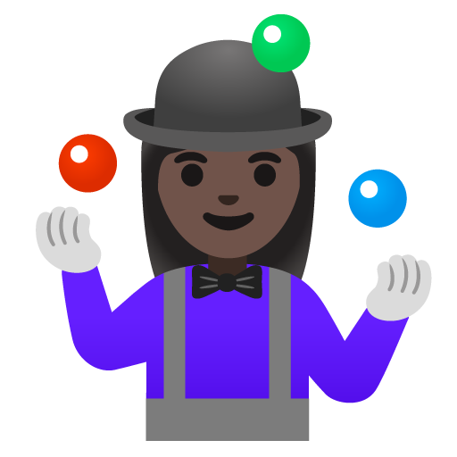 Woman Juggling: Dark Skin Tone