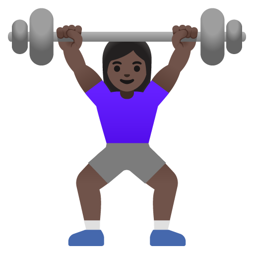 Woman Lifting Weights: Dark Skin Tone