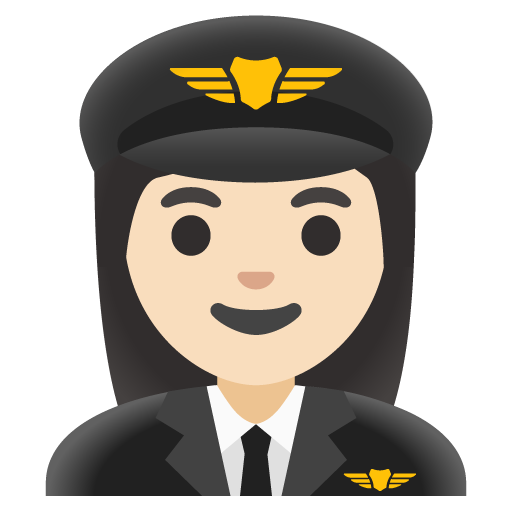 Woman Pilot: Light Skin Tone