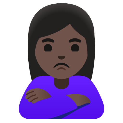Woman Pouting: Dark Skin Tone