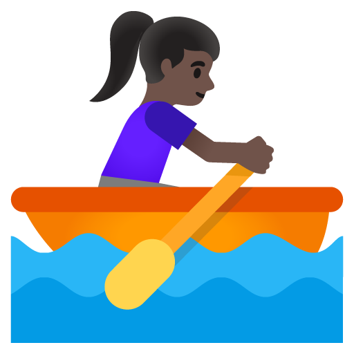 Woman Rowing Boat: Dark Skin Tone