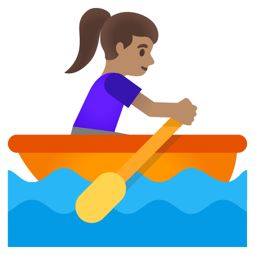 Woman Rowing Boat: Medium Skin Tone