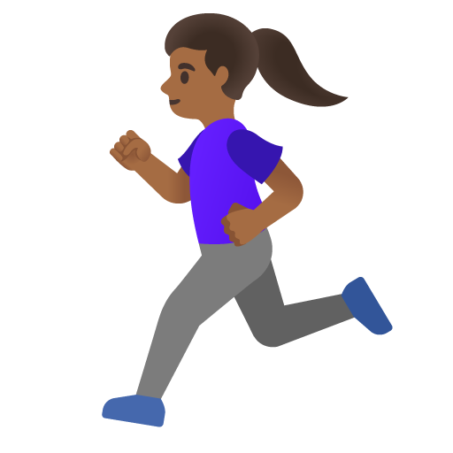 Woman Running: Medium-Dark Skin Tone