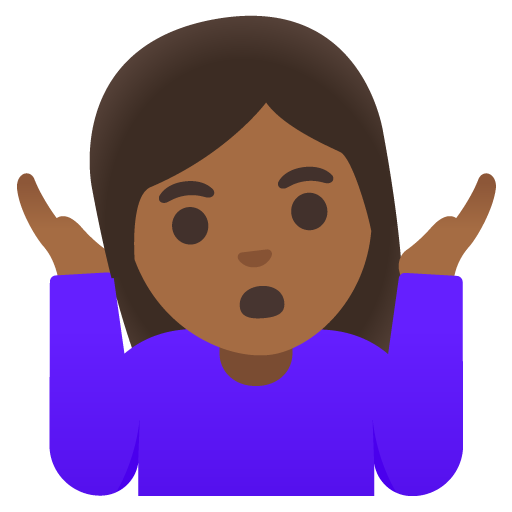 Woman Shrugging: Medium-Dark Skin Tone