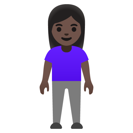 Woman Standing: Dark Skin Tone