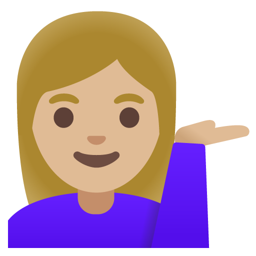 Woman Tipping Hand: Medium-Light Skin Tone