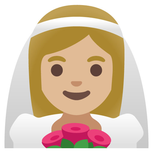 Woman with Veil: Medium-Light Skin Tone